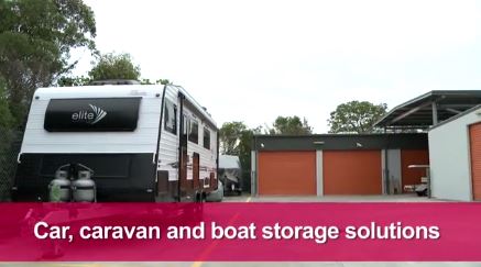 An image of a caravan inside a storage compund